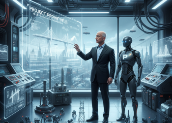 Project Prometheus AI startup featuring Jeff Bezos engineering manufacturing innovation through industrial AI investment, accelerating startup ecosystem and physical systems automation revolution.