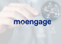 MoEngage Series F funding $280M customer engagement platform AI marketing Goldman Sachs ChrysCapital EBITDA positive growth chart visualization dashboard.
