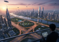 Startup teams using AI tools collaborate in a modern office, illustrating how AI is reshaping the startup job market through human-AI roles and a hybrid workforce model.